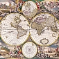 Старая карта мира D-044 (3,0х2,7 м)