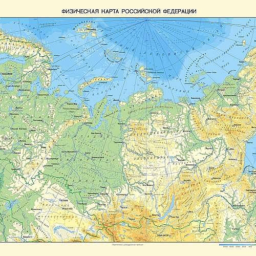 Фотообои Физическая карта Российской Федерации L-083 (4,0х2,7 м)