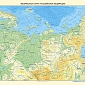 Физическая карта Российской Федерации L-083 (4,0х2,7 м)