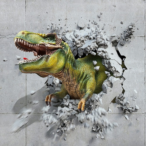 Фотообои Динозавр объемный Н-048 (3,0х2,7 м)